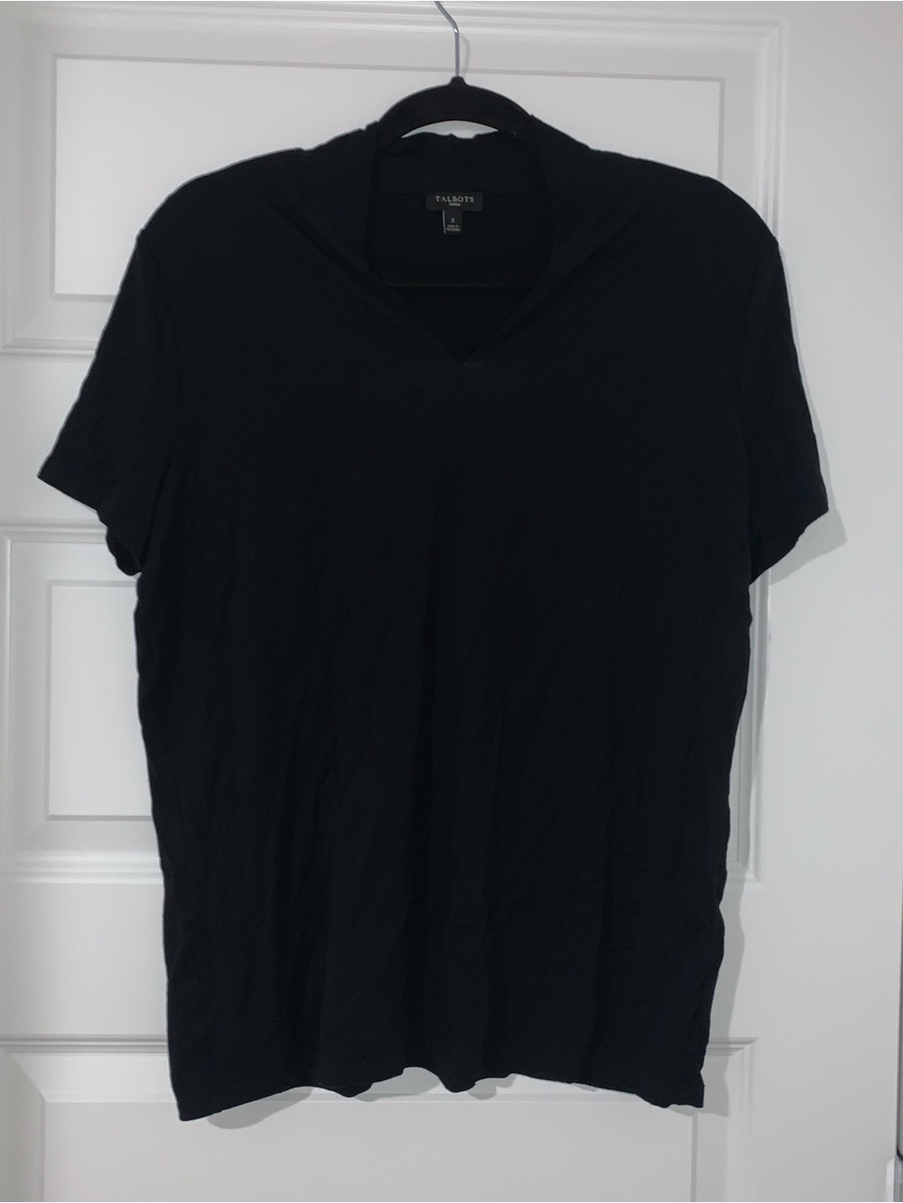 Talbots Black Short Sleeve V-Neck
